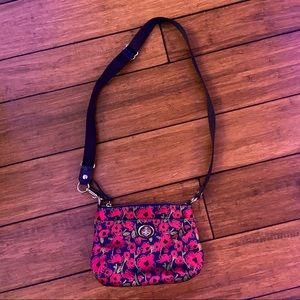 Coach Pink and Navy Floral Crossbody bag